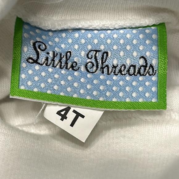 Little Threads Christmas smocked outfit. Size 4T, runs small. Blue and white. - Picture 2 of 8